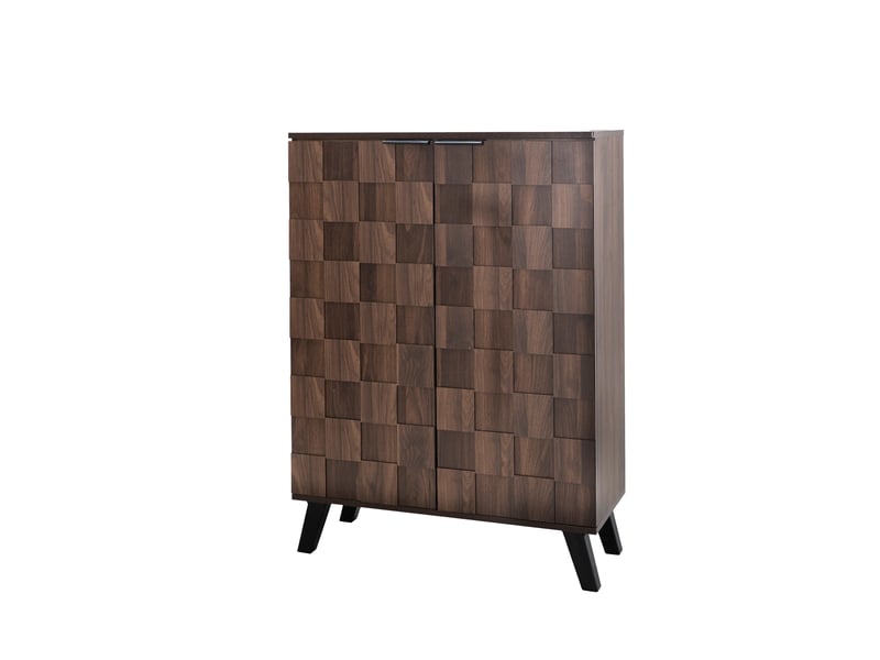  Meuble à chaussures 80x35,5x110 cm avec 4 tablettes réglables, design moderne, panneau de particules, bois  - Conforama E