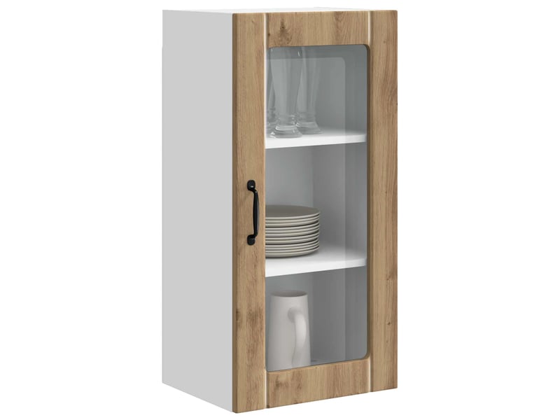  Meuble mural de cuisine, cabinet en verre mural 2 pcs chêne artisanal shl1895  - Conforama C