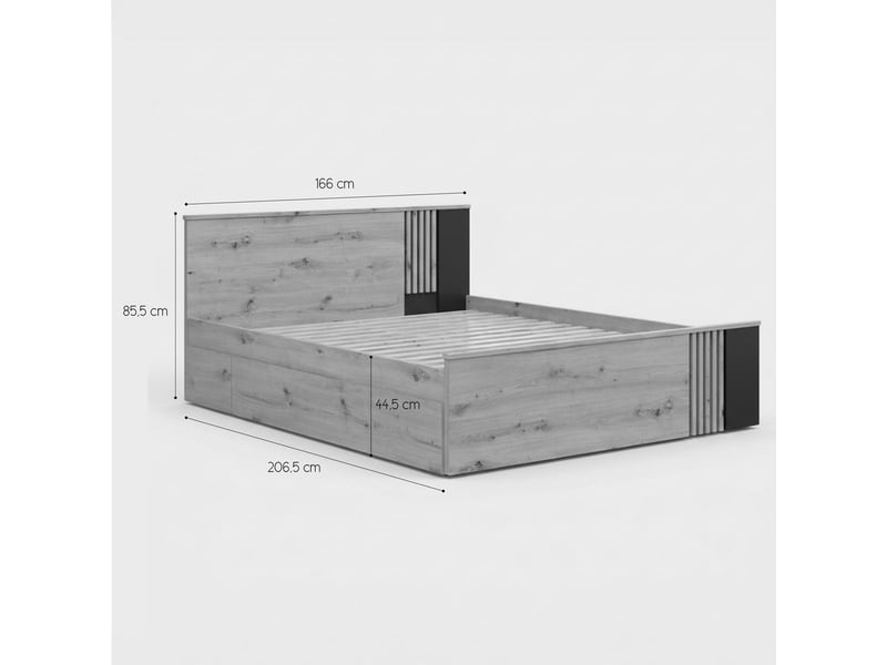  Lit double 160x200 en bois vabres  - Conforama E
