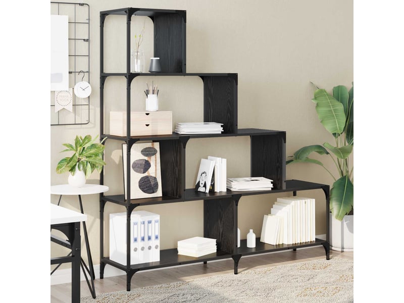  Bibliothèque 4 niveaux, armoire à livres 139 x 33,5 x 149 cm bois d'ingénierie  - Conforama B
