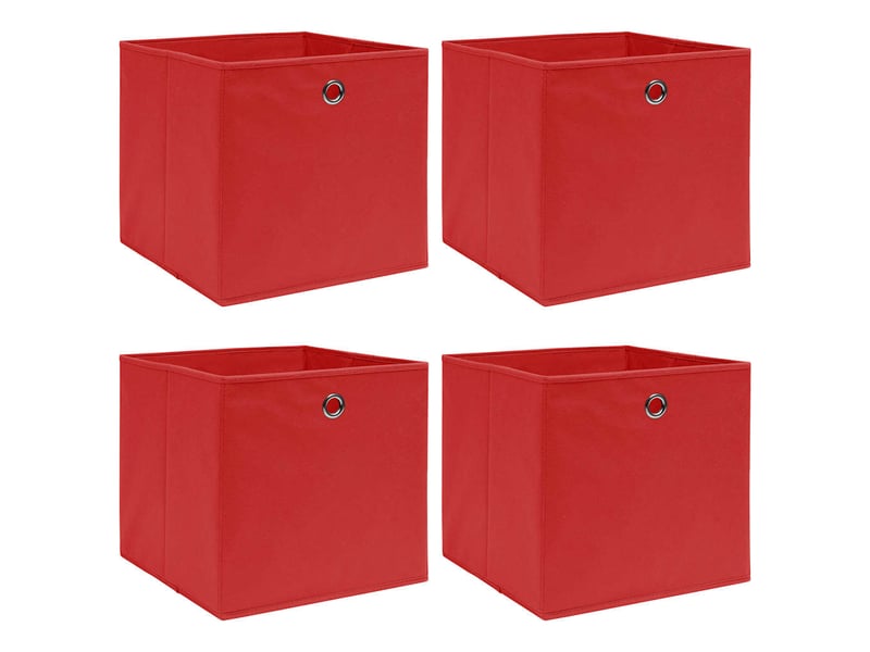  Boîtes de rangement 4 pcs rouge 32x32x32 cm tissu  - Conforama B