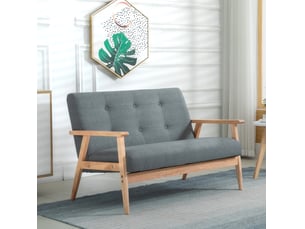 Canapé droit fixe <strong>WISHDOR</strong> <strong></strong> 2 places Tissu gris