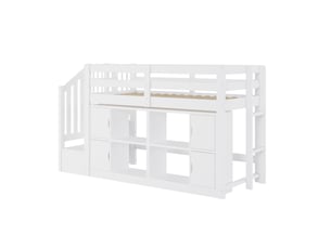 Lit mezzanine 90x200 cm SEYAKANY coloris blanc