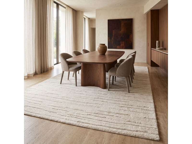  Tapis doux à relief moderne crème 120x170  - Conforama R