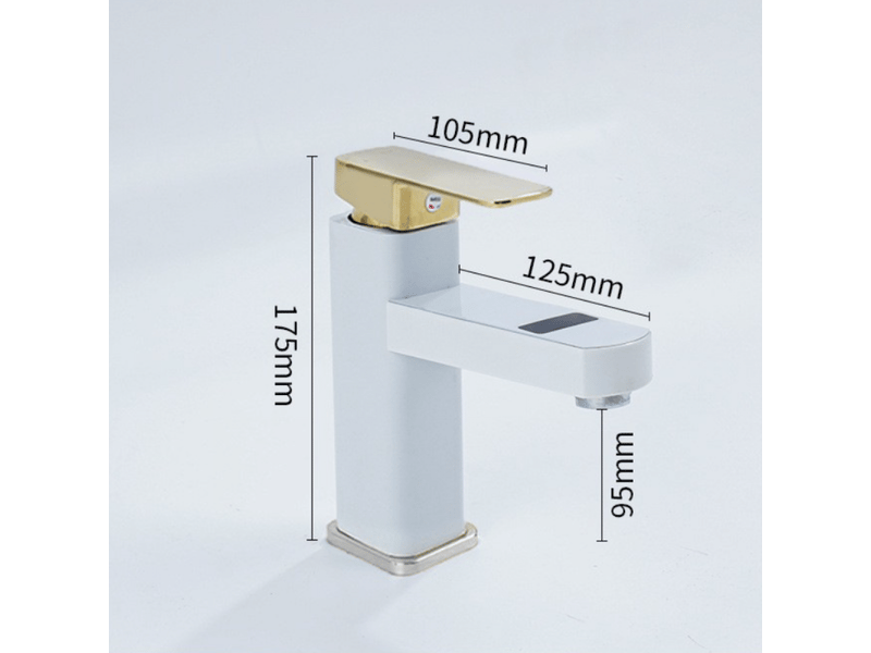  Robinet de lavabo à affichage numérique intelligent, robinet de lavabo de salle de bain (or blanc court)  - Conforama D