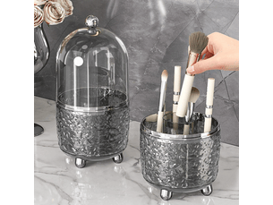 Rangement pinceaux maquillage rotatif, pot a pinceaux avec couvercle 5 compartiments organisateur pour eye-liner, rouge à lèvres