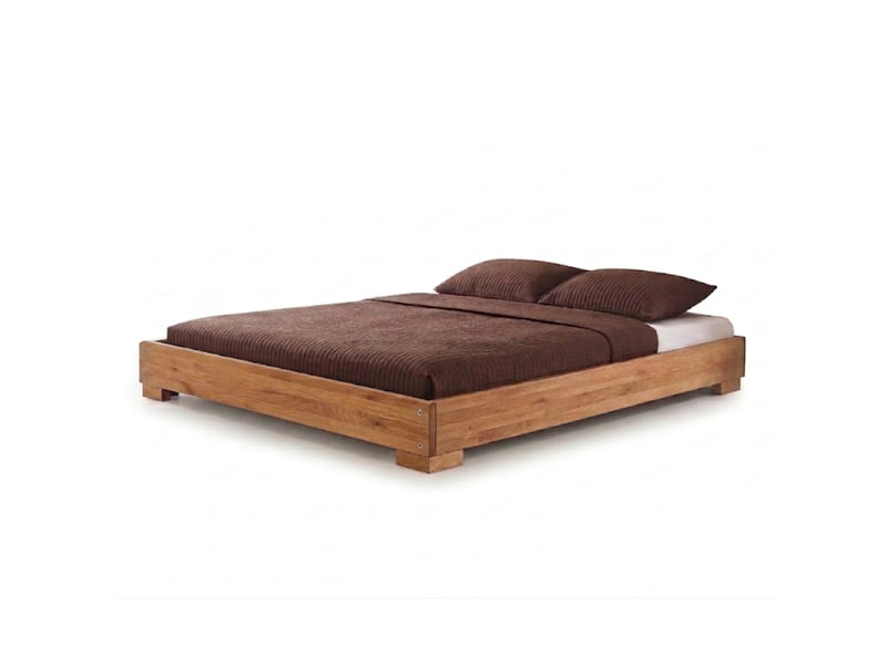  Lit 140x190 chêne massif clair terre de nuit  - Conforama A