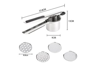 Presse purée manuel à pommes de terre avec 3 disques interchangeables