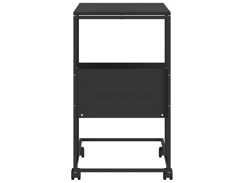  Table d'appoint | bout de canapé table basse avec roues noir 55x36x63,5 cm bois d'ingénierie shl9849  - Conforama E