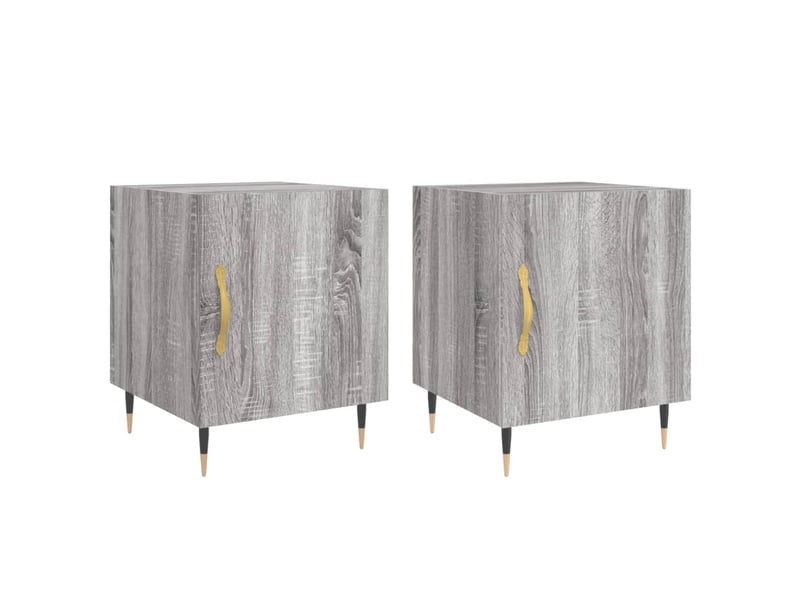  Lot de 2 tables de chevet - cabinet de chevet - table de nuit sonoma gris 40x40x50cm bois d'ingénierie  - Conforama A