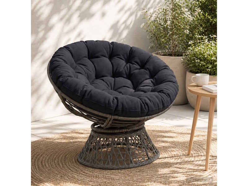  Coussin de chaise papasan, coussin d'assise vianen 100 % polyester bleu foncé cf54229  - Conforama B