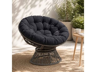 Coussin de chaise papasan, coussin d'assise vianen 100 % polyester bleu foncé cf54229