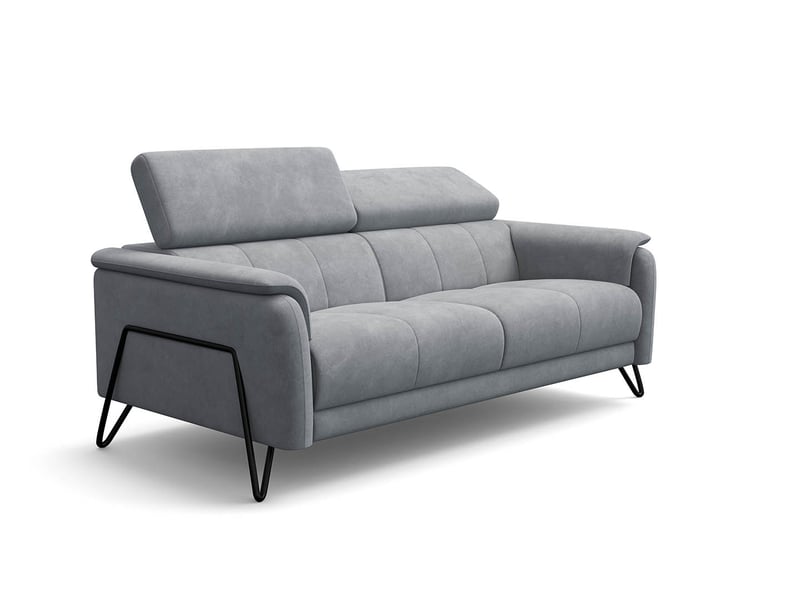  Canapé 3 places roden, tissu velours gris clair RODEN - Conforama A