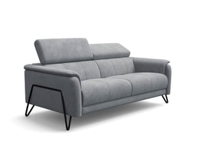 Canapé 3 places roden, tissu velours gris clair