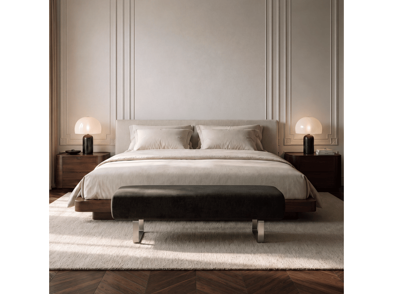  Banc en velours chenillé noir noxx B1VCN - Conforama B