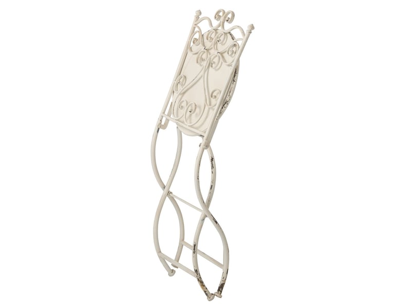  Chaise de jardin en métal fabien 95cm blanc cassé  - Conforama E