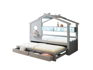 Lit gigogne 90x200 cm WISHDOR   coloris gris