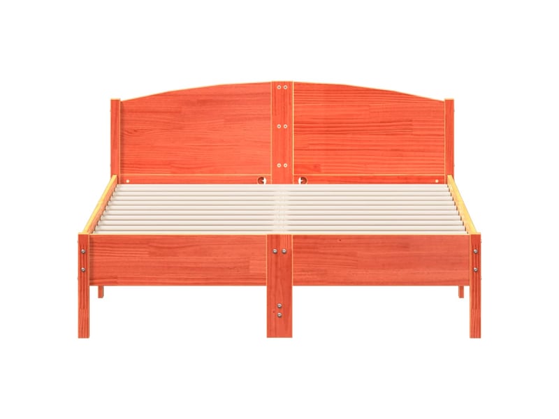  Lit double- lit adulte -  cadre de lit sans matelas  marron 120x190cm bois pin massif  - Conforama C