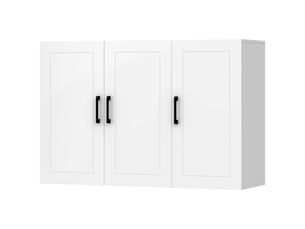Armoire murale de salle de bain en mdf blanc, 3 portes, 90 x 30 x 60 cm