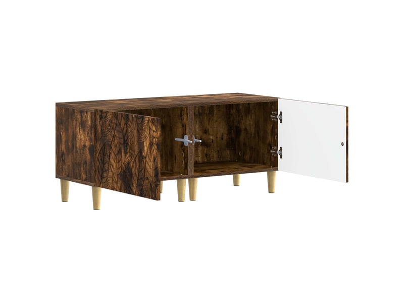  Meuble tv - banc tv - meuble de rangement chêne fumé bois d'ingénierie  - Conforama C