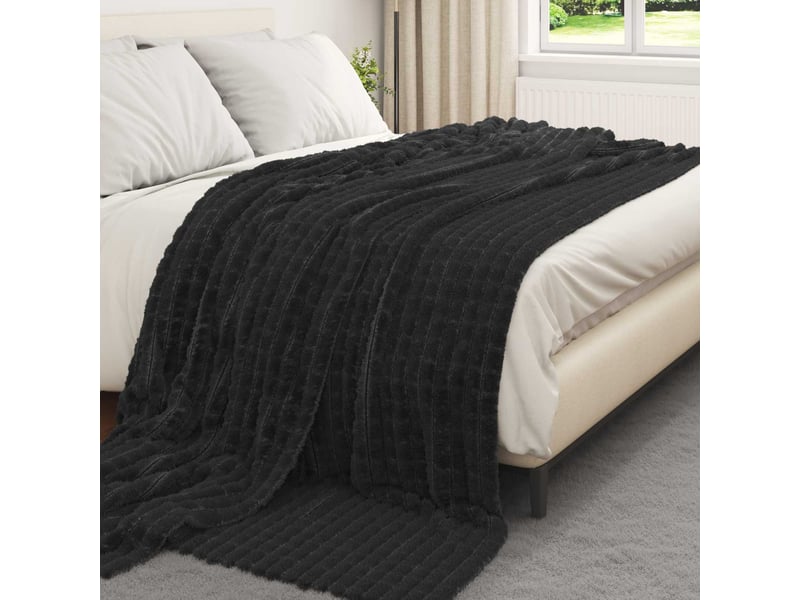  Couverture jetée de canapé 6 pcs noir 270x240 cm 10.54 kg toison  - Conforama C