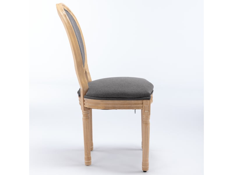  Chaise - lot de 2 - lin - gris - pour salon et séjour 59.5x49x95cm - Conforama D