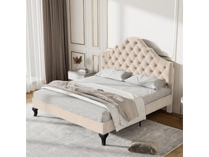 Lit 2 places 140x190 cm coloris beige