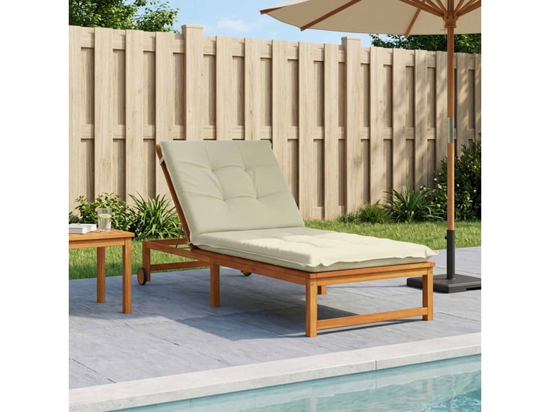  Coussin de transat, coussin pour bain de soleil gemert 100 % polyester crème 190 x 80 x 9 cm cf56142  - Conforama B