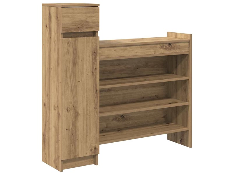  Meuble à chaussures, armoire à chaussures chêne artisanal 100,5x28x100 cm  - Conforama A