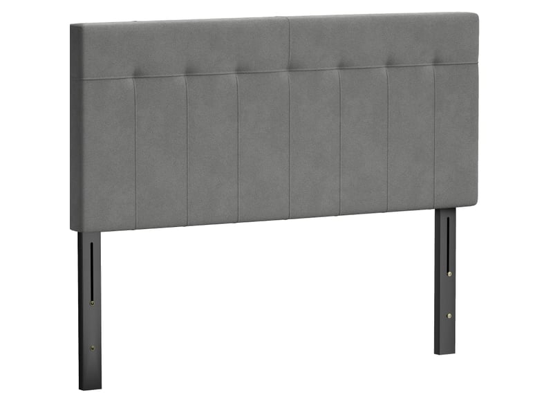  Tête de lit réglable 3 hauteurs 140x10x126 cm métal gris  - Conforama A