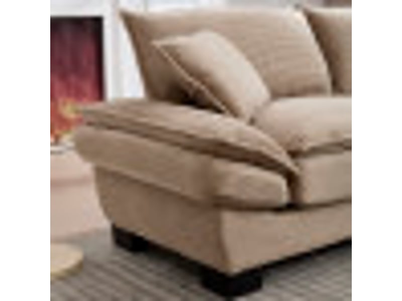 Canapé 2 places moderne kaki – sommier à ressorts et coussin d’appoint, spacieux et confortable - Conforama E