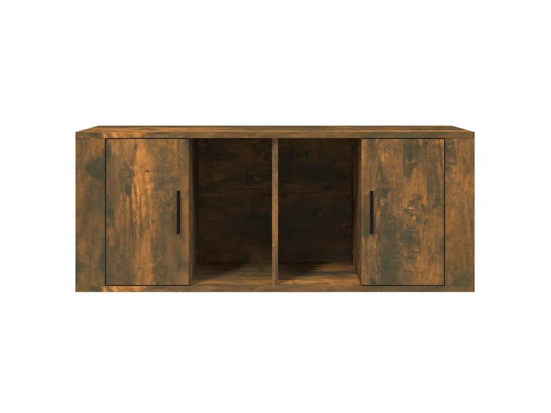  Meuble tv - banc tv - meuble de rangement chêne fumé 100x35x40 cm bois d'ingénierie  - Conforama E