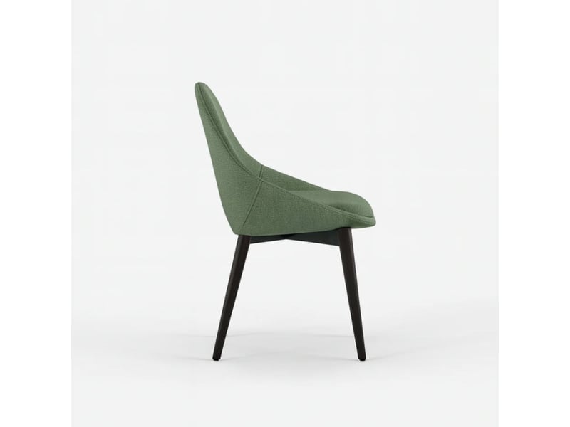  Lot de 4 chaises de salle à manger rembourrées en tissu delphi - vert foncé  - Conforama E