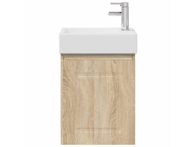  Meuble de rangement salle de bain avec robinet chêne sonoma shl2803  - Conforama E