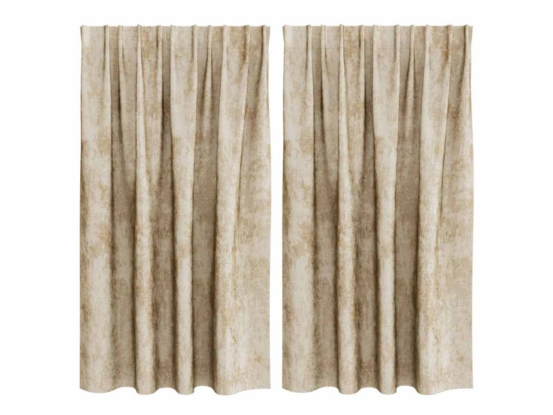 Lot de 2 rideaux en velours, rideaux de fenêtre crème 140 x 140 cm velours cf44184 - Conforama A