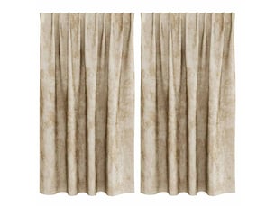 Lot de 2 rideaux en velours, rideaux de fenêtre crème 140 x 140 cm velours cf44184