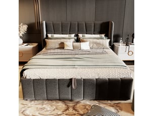 Lit coffre 180x200 cm coloris gris