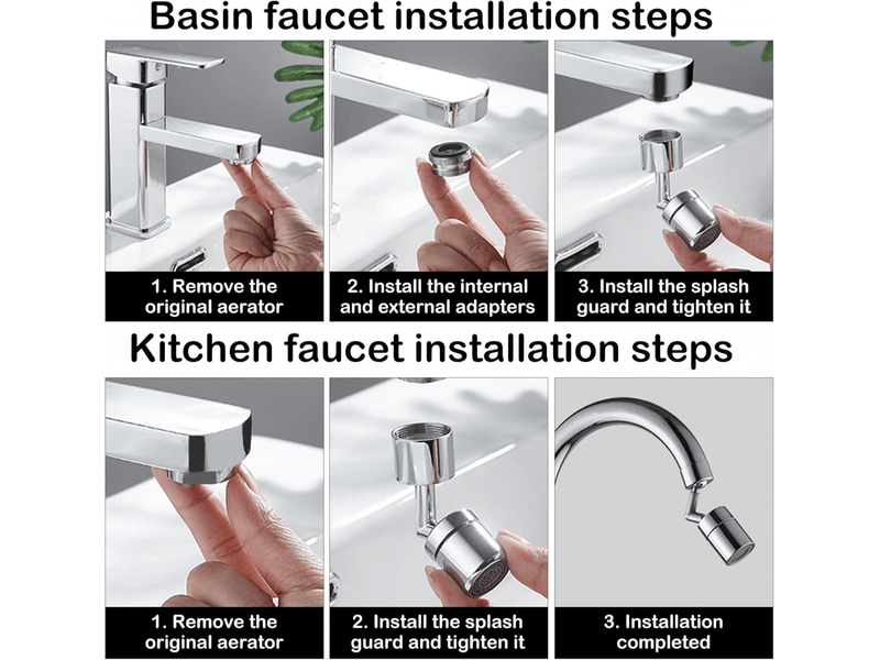  Buse de robinet pivotante 360° - 2 débits réglables - économiseur d'eau pour cuisine - accessoire universel pour robinet  - Conforama D