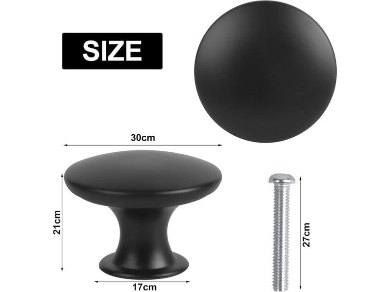  Jeu de 16 poignées rondes vintage de 30 mm, poignées pour portes, tiroirs, commodes et cuisine  - Conforama C