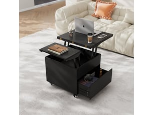 Table basse carré(e) coloris noir <strong>VOXON</strong> <strong></strong> - 60 cmx60 cm