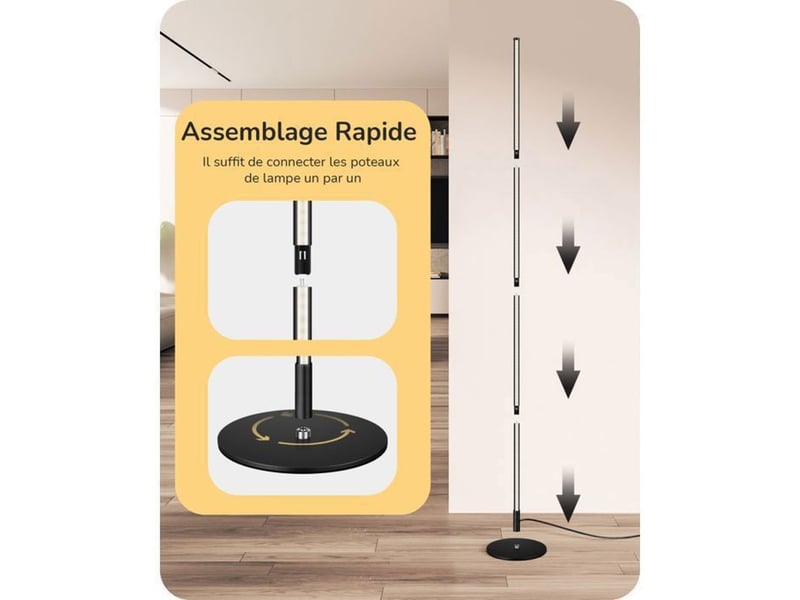  Lampadaire led sur pied 2x noir 3000k intensité 10-100 370618_AAAYE92650_6_DROPFR - Conforama E