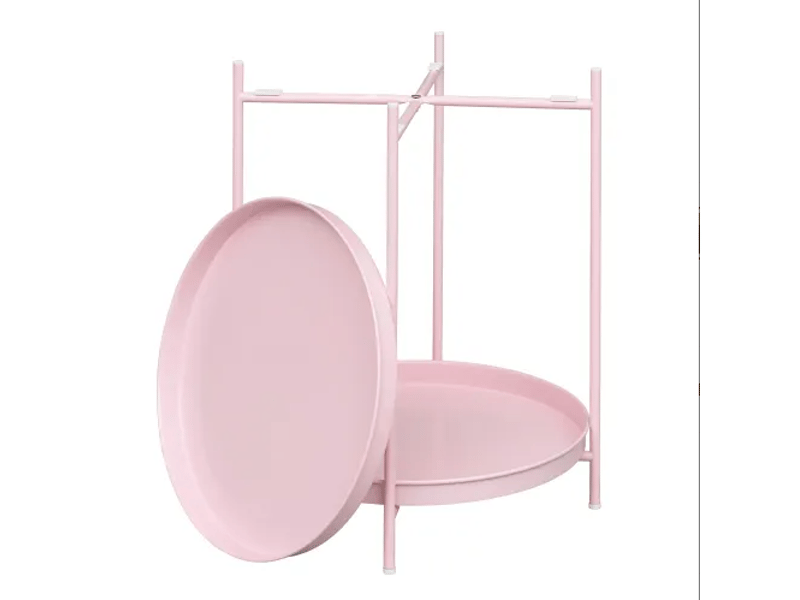  Table d’appoint ronde avec rangement, table de chevet et porte-plantes, design moderne  - Conforama D