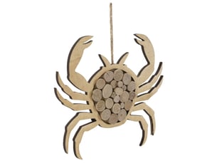 Crabe mural nature en bois de pin avec disques naturels