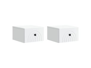 Table de chevet - cabinet de chevet - table de nuit mural 2 pc blanc 33 x 34,5 x 20 cm