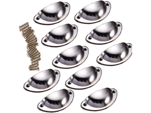 Lot de 10 tirants vintage en forme de coquille de 82 mm pour tiroirs, boutons métalliques pour portes d'armoires, décoration pour armoires et meubles