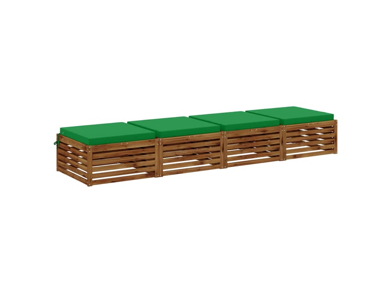 Lot de 4 coussins de siège, coussins d'assise soest 100 % polyester vert cf60615 - Conforama C