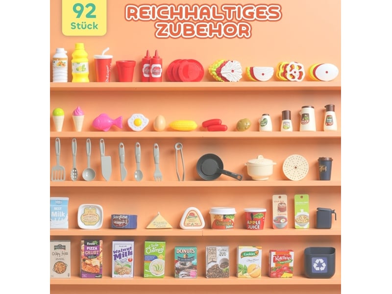  Cuisine enfant 92 pièces 44,5 x 24 x 79 cm – verte – évier, robinet, effets lumineux et sonores  - Conforama E