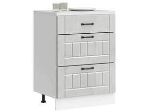 Meuble de rangement, armoire de cuisine lucca gris béton bois ingénierie shl7861