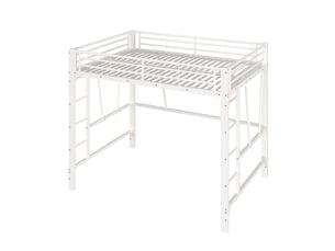 Lit mezzanine 140x200 cm <strong>SAPGAKS</strong> <strong></strong> coloris blanc