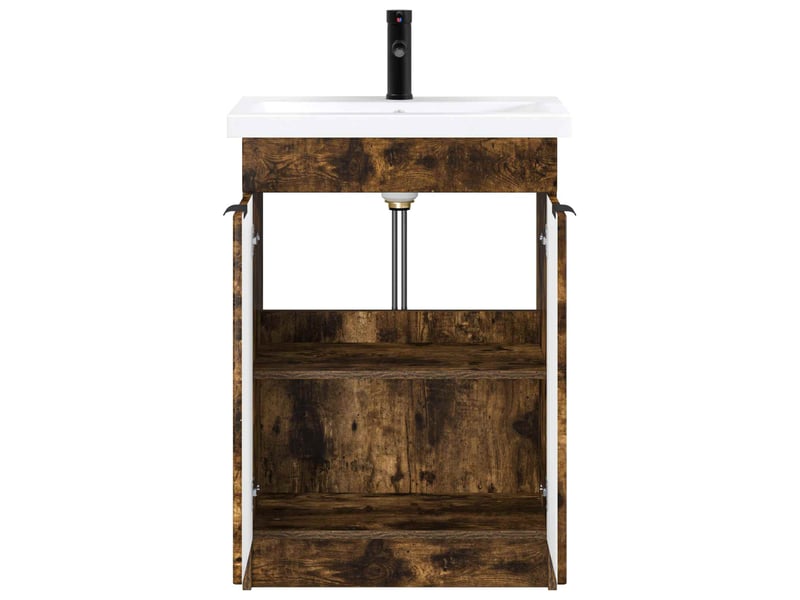 Ensemble de mobilier de salle de bain chêne fumé shl4943 - Conforama C